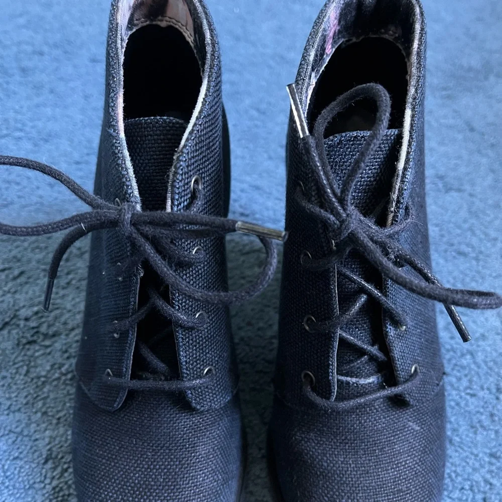 Call It Spring Black Lace Up Booties Size 6.5 - Picture 3 of 7